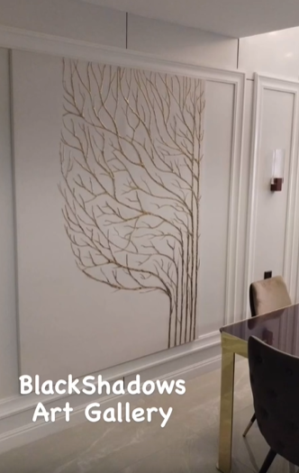 Hand crafted Golden Tree Wall Art 3107