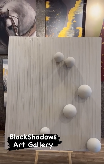 Hand crafted Sponge abstract bubbles 4682