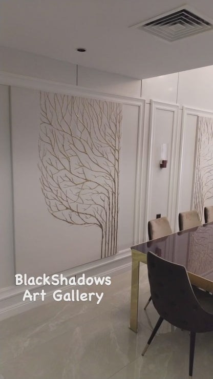 Hand crafted Golden Tree Wall Art 3107