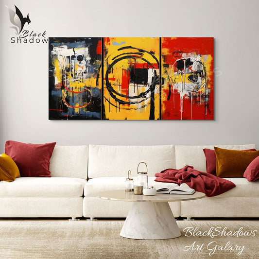 Bold Abstract Circle Trilogy Wall Art 1506